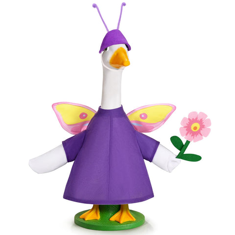 Kavoc butterfly goose outfit hat on porch goose for spring charm
