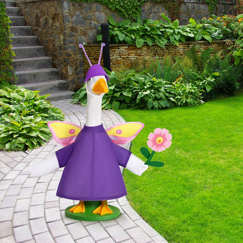 Kavoc butterfly goose outfit porch decor for daily whimsy