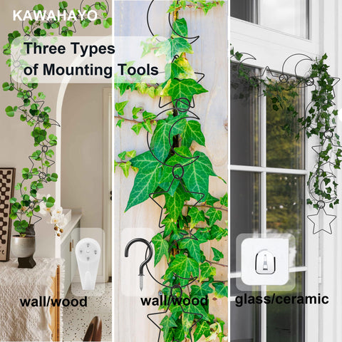 KAWAHAYO three mounting options for secure installation using hooks, nails, or screws.