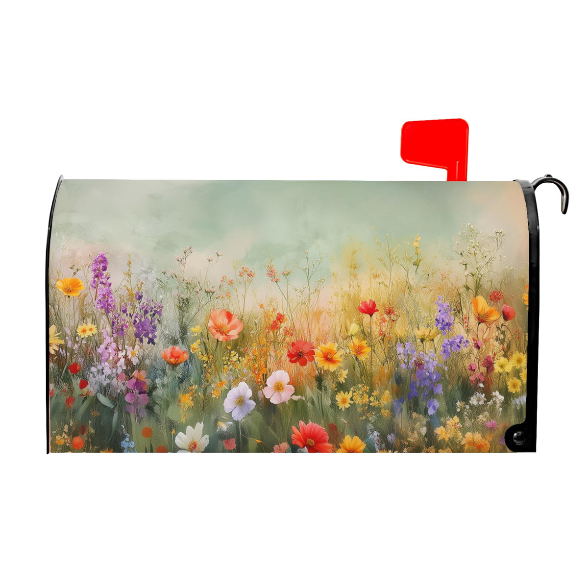 Kawani Spring Floral mailbox cover front view, enhancing curb appeal with vivid, weather-resistant design.