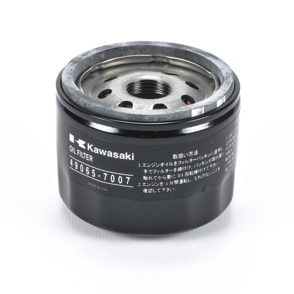 Kawasaki 49065-7007 engine oil filter front view supporting engine protection and maintenance