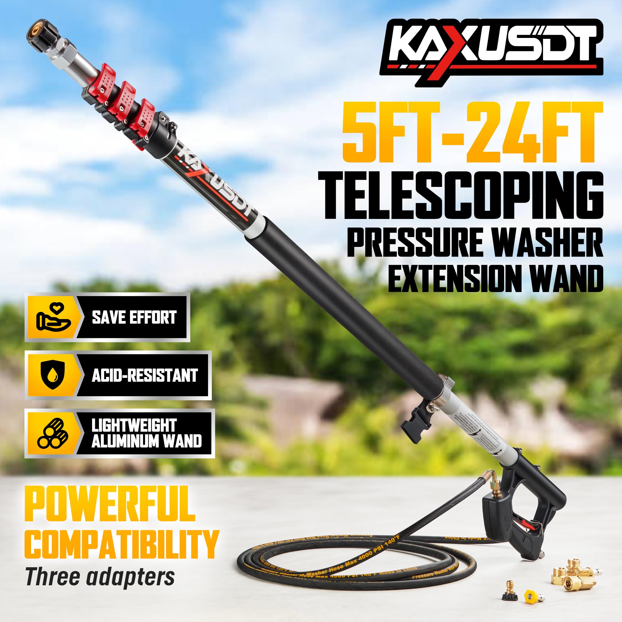 KAXUSDT padded grip for comfortable cleaning sessions.