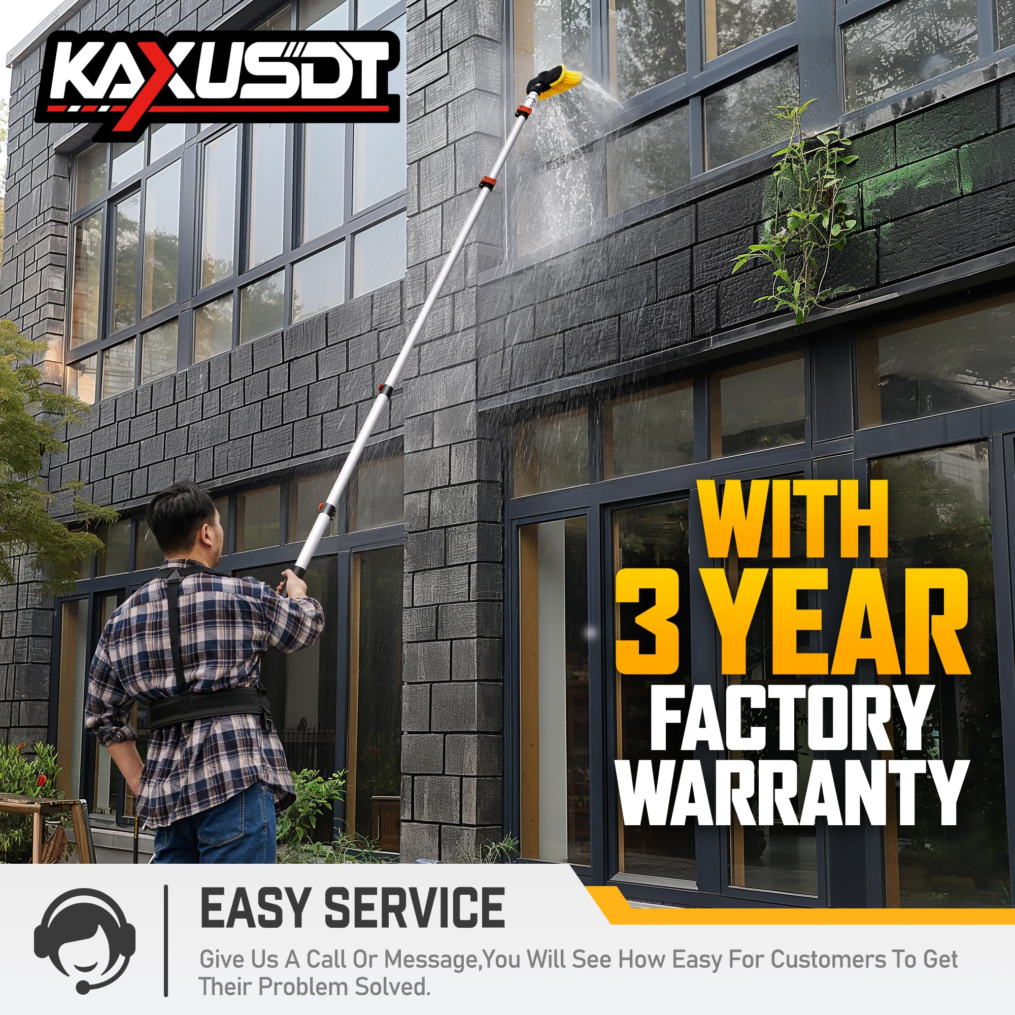 KAXUSDT pivoting coupler allows flexible spray directions.