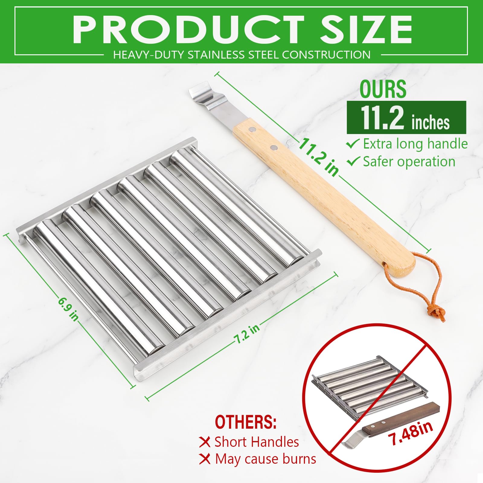 KAYCROWN dishwasher-safe roller simplifies cleanup after outdoor cookouts.