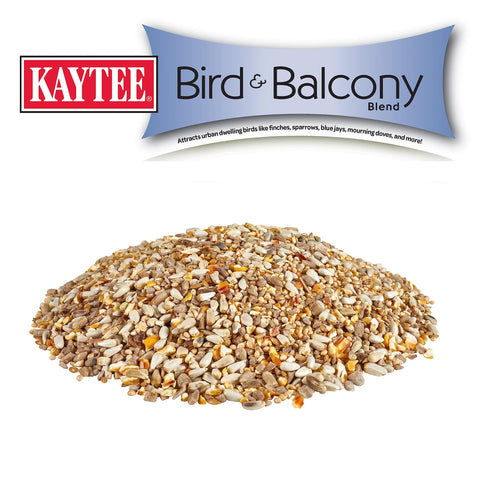 Kaytee no-mess blend highlights its clean, rental-friendly design for window rail feeders.