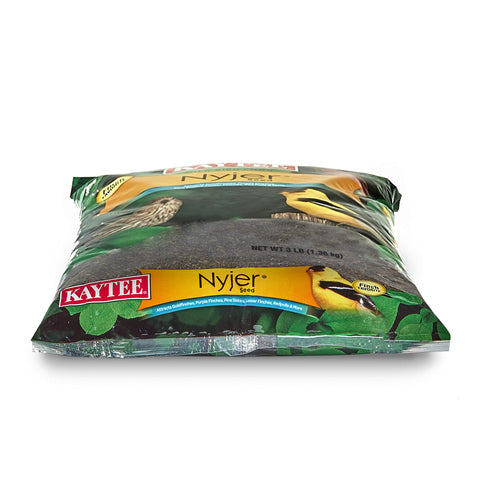 Kaytee Nyjer Seed lures goldfinches and other small songbirds to feeders.