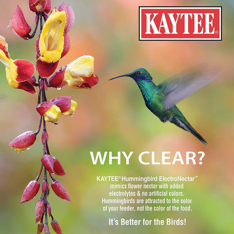 Kaytee 64oz nectar bottle being poured for convenient use