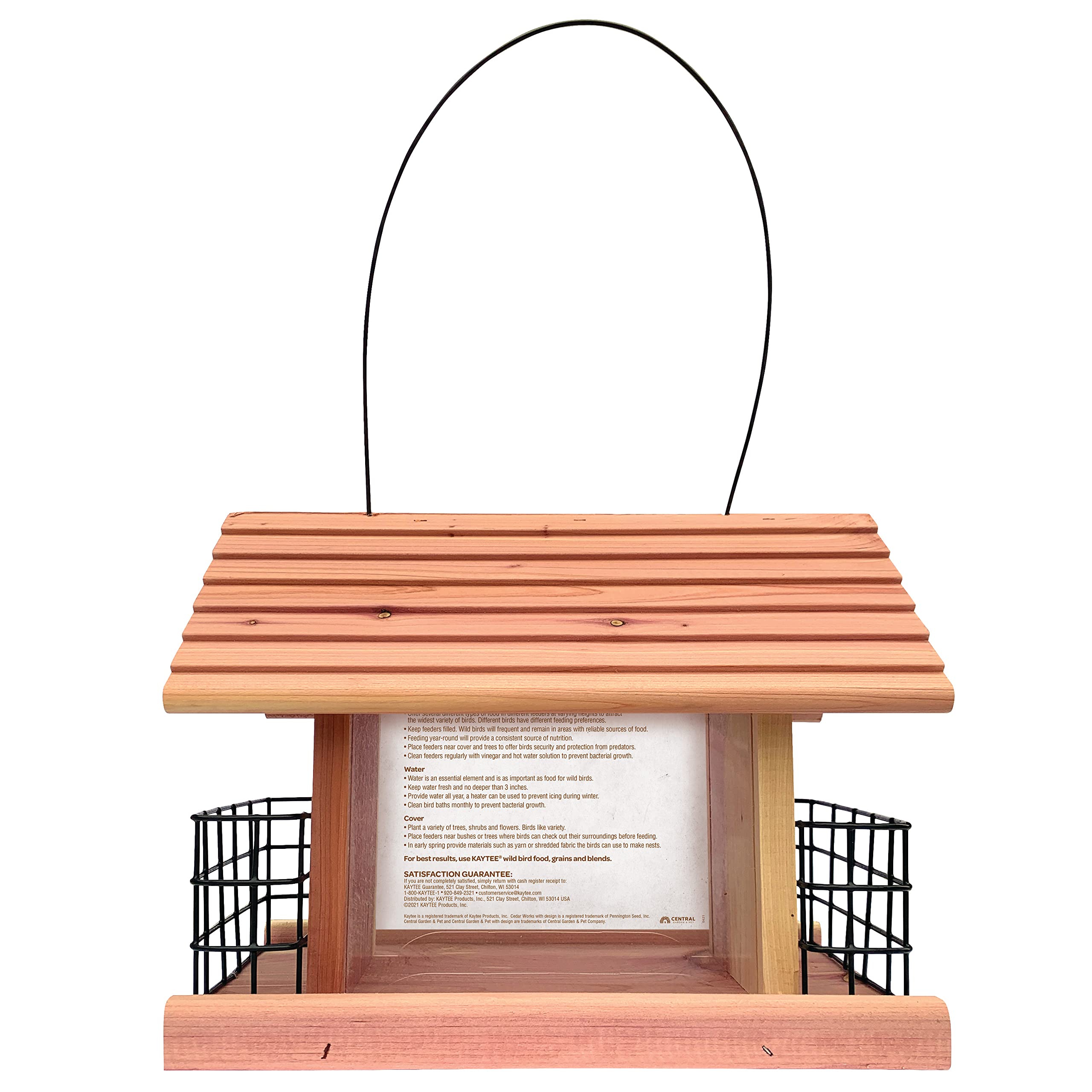 Kaytee Cedar Seed and Suet Feeder side treat invites birds for quick visits.