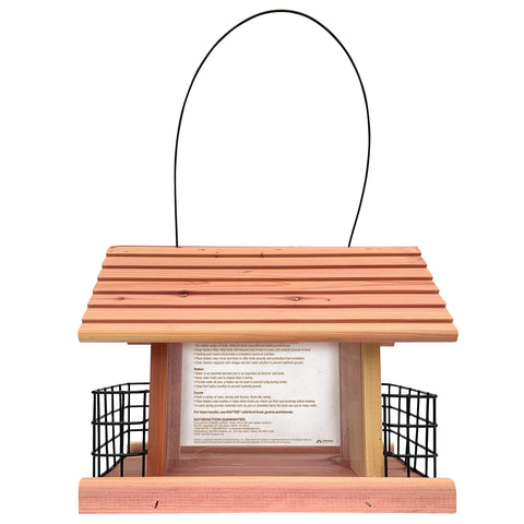 Kaytee Cedar Seed and Suet Feeder side treat invites birds for quick visits.