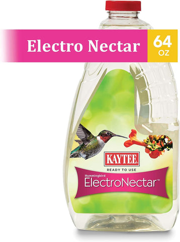 Kaytee Electro Nectar 64oz label close-up highlighting electrolyte-infused formula