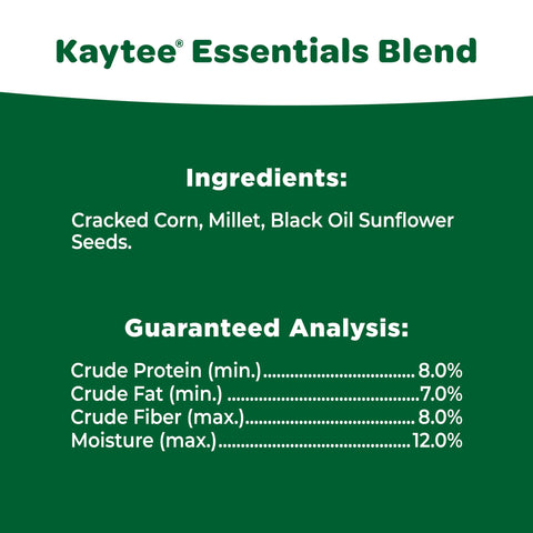 Kaytee Essentials Blend close-up of black oil sunflower seeds in the mix