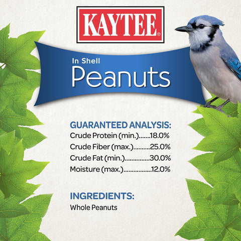 Kaytee high-fat, protein-rich peanuts highlight energy for birds and small wildlife.