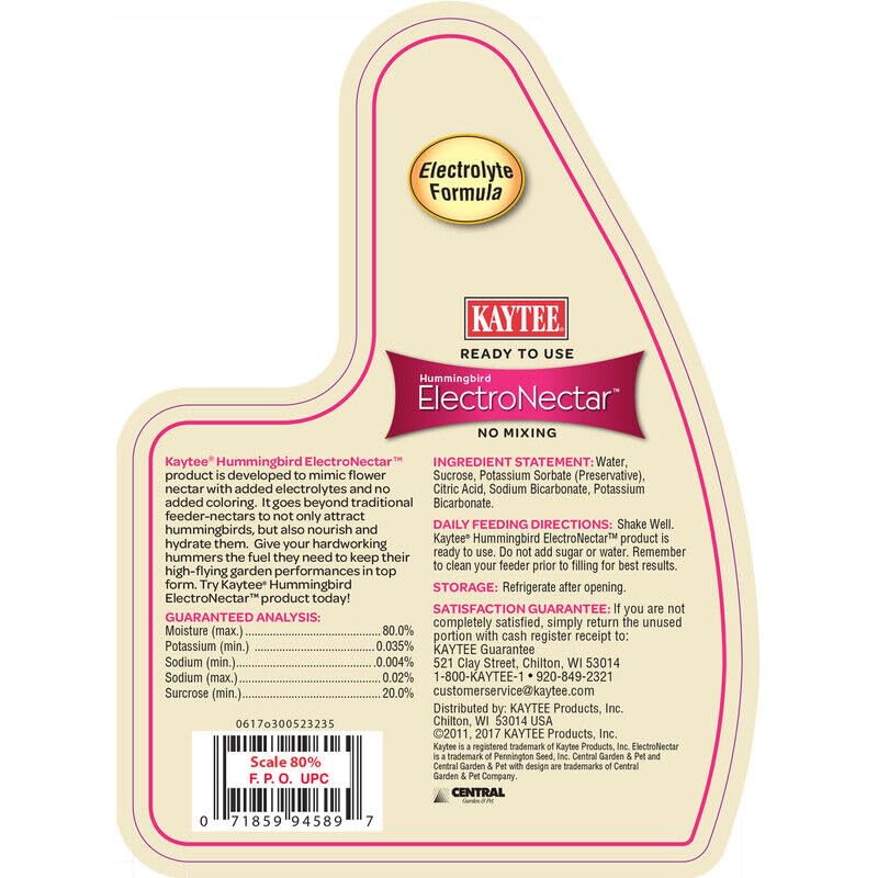 Kaytee hummingbird feeder with clear nectar ready to attract visits