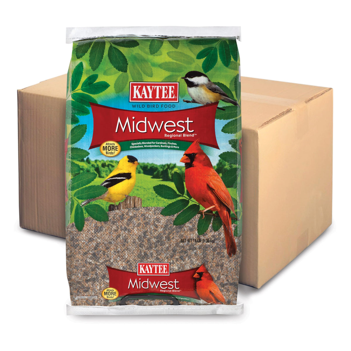 Kaytee Midwestern Regional Seed Blend attracts cardinals to your feeder for year-round visits