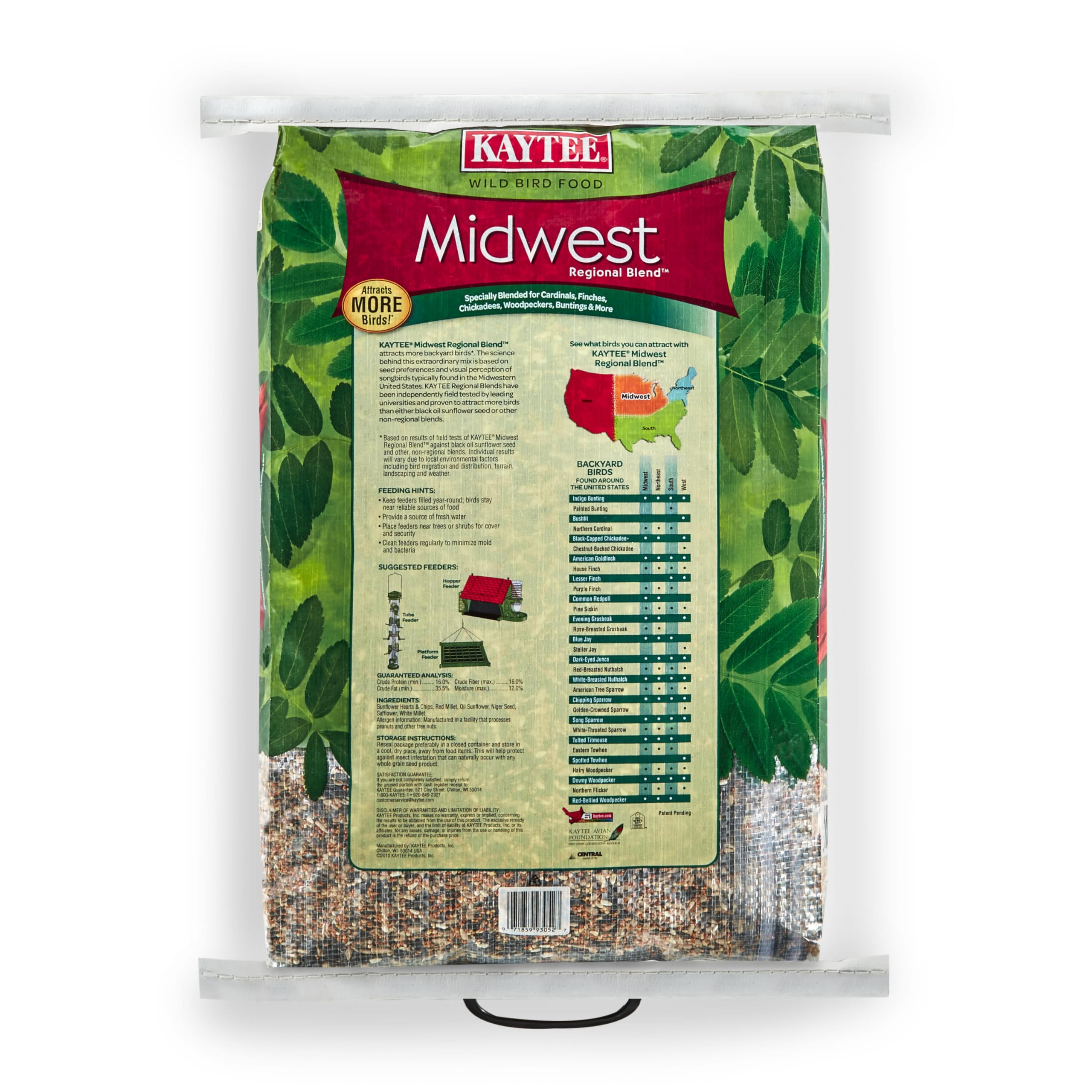 Kaytee Midwestern Regional Seed Blend draws outdoor birds to your yard and feeder