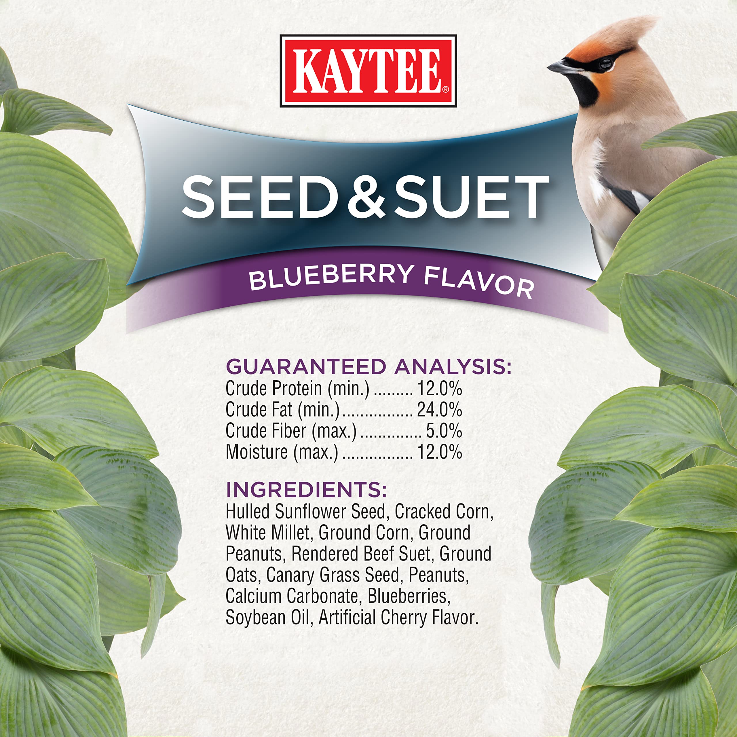 Kaytee Seed & Suet No Mess Blueberry backyard clean, less debris after feeding.