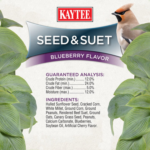 Kaytee Seed & Suet No Mess Blueberry backyard clean, less debris after feeding.