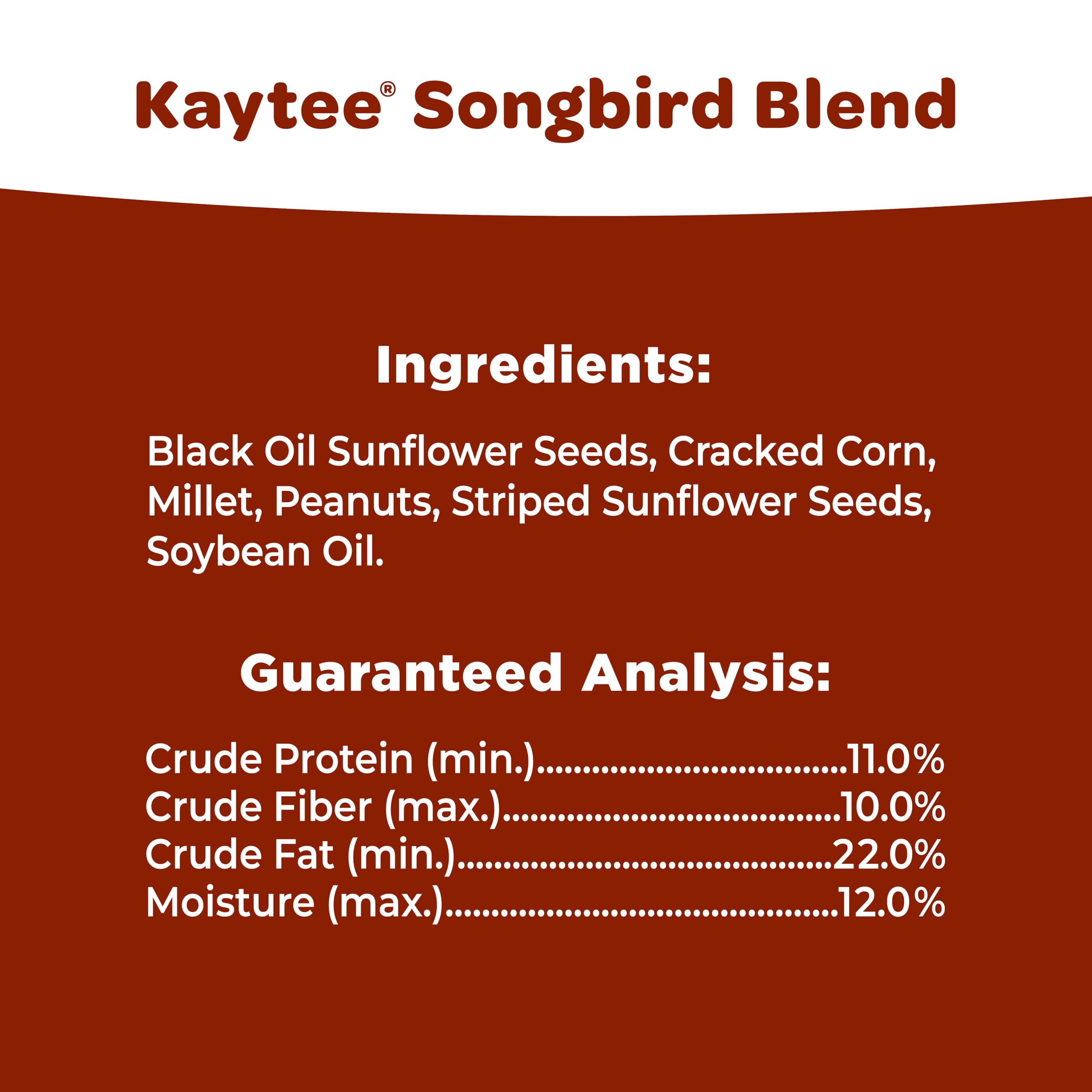 Kaytee Songbird Blend backyard oasis visual promoting year-round birding