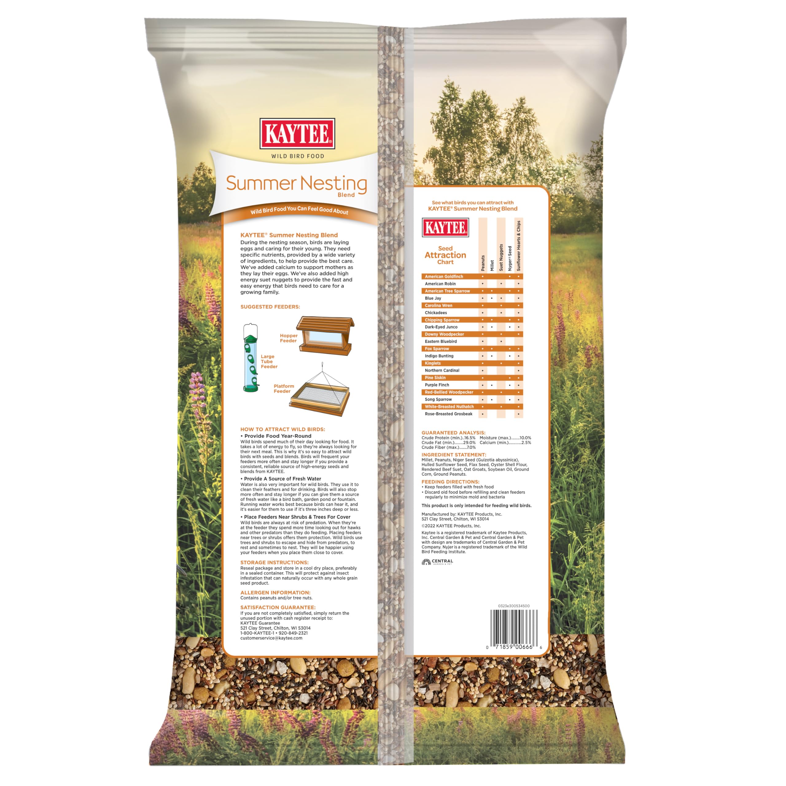 Kaytee Summer Nesting Seed Blend close-up of seeds highlighting protein-rich ingredients.
