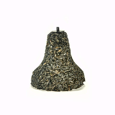 Kaytee Sunflower Treat Bell side view, compact feeder suitable for backyard spaces.
