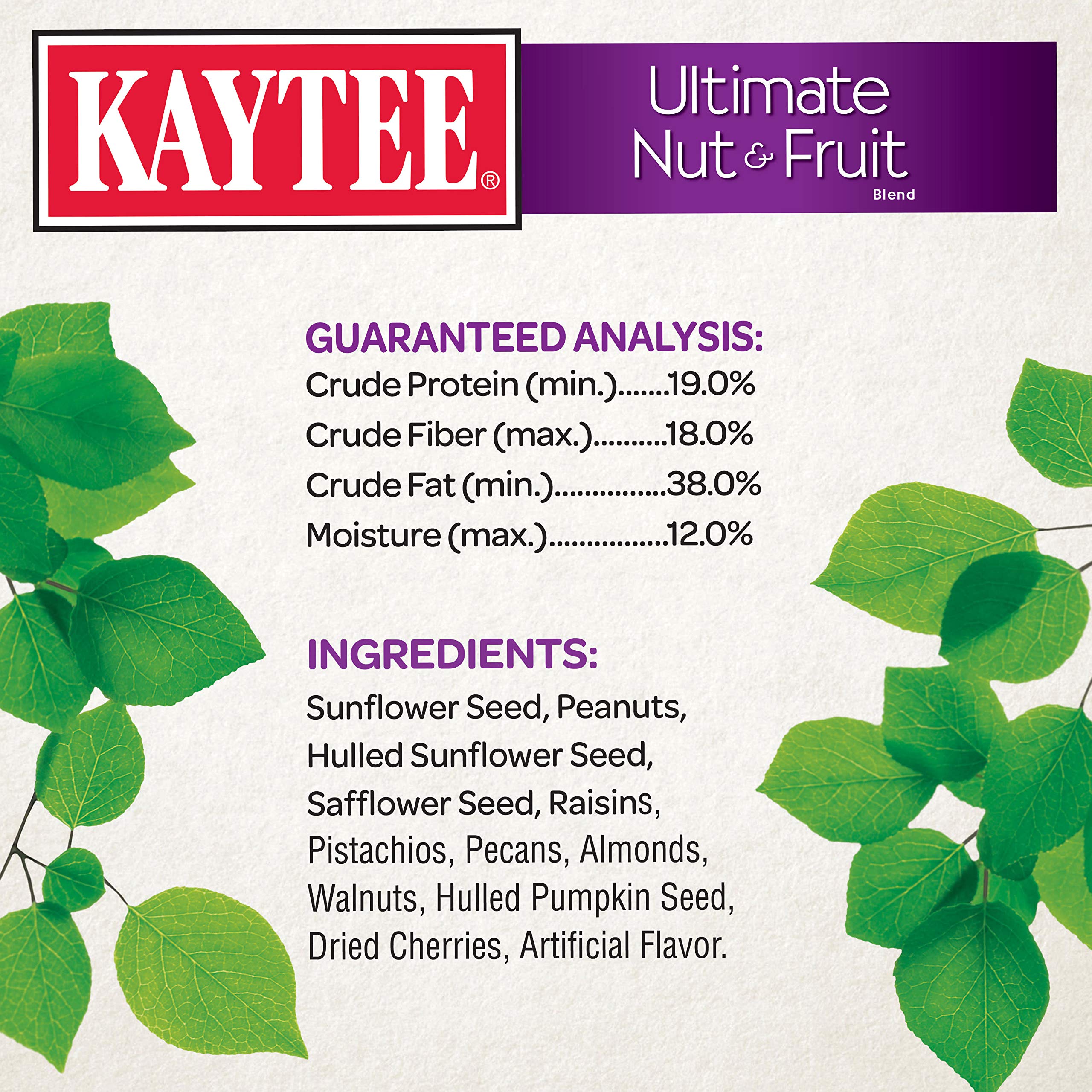 Close-up of Kaytee Blend showing bright nuts and dried cherries
