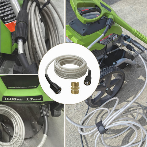 KAZFFD kink-resistant design reduces tangling while cleaning driveways