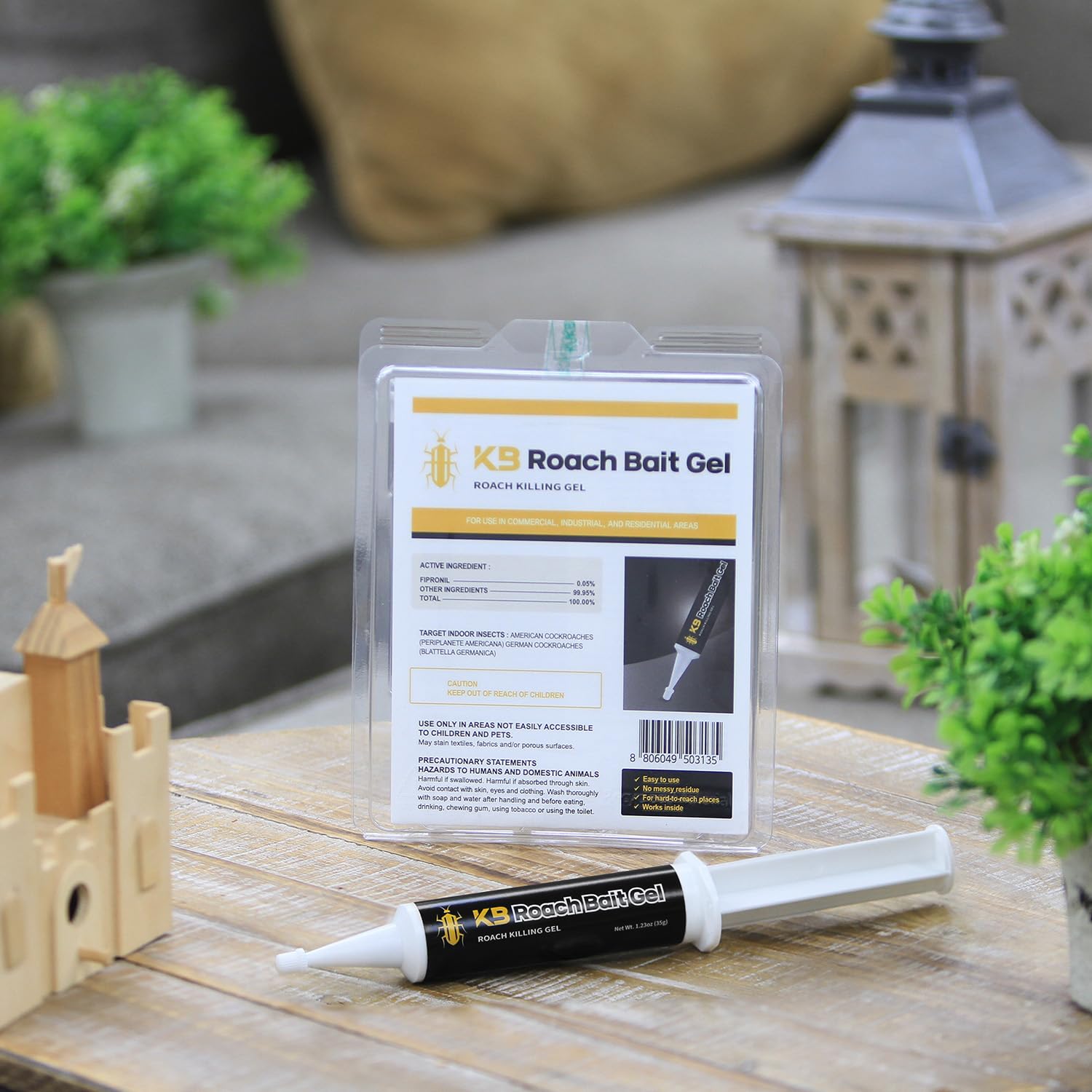 KB Roach Bait Gel corner placement for hard-to-reach areas.