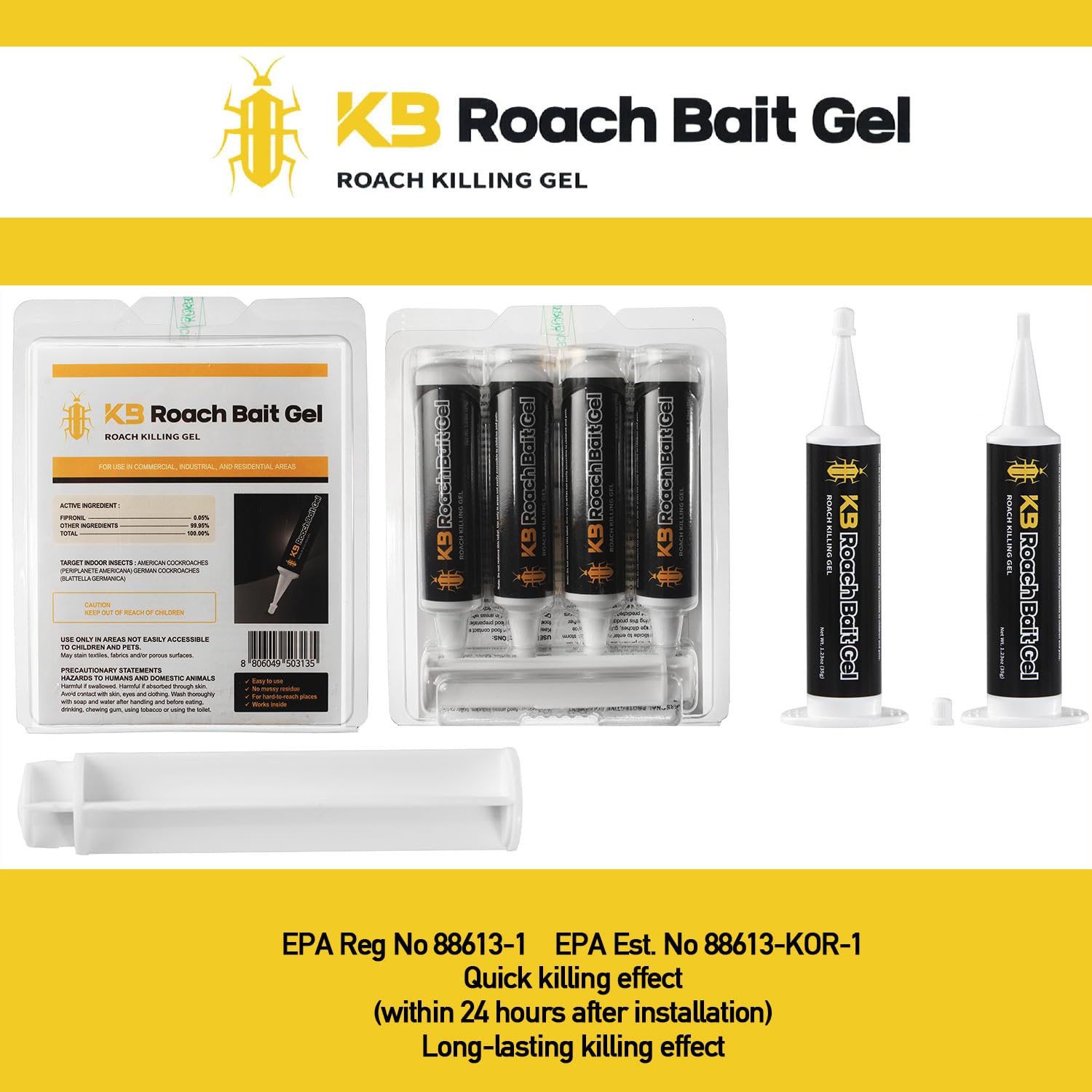 KB Roach Bait Gel safe handling when used as directed.