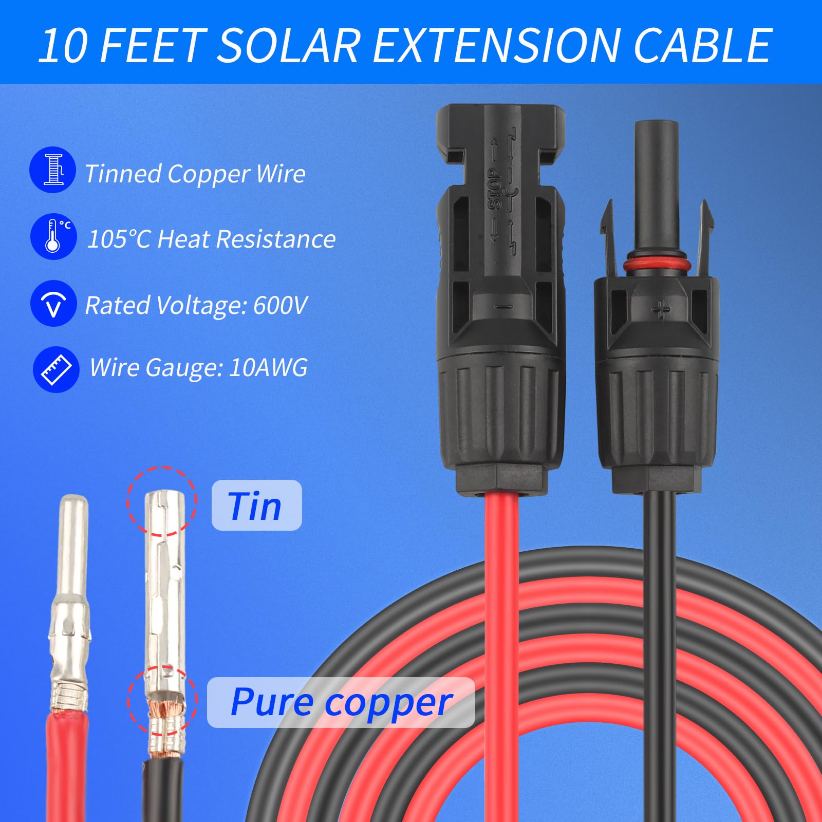 Kbaoele ip68 waterproof solar connector ensures dust protection and water sealing.