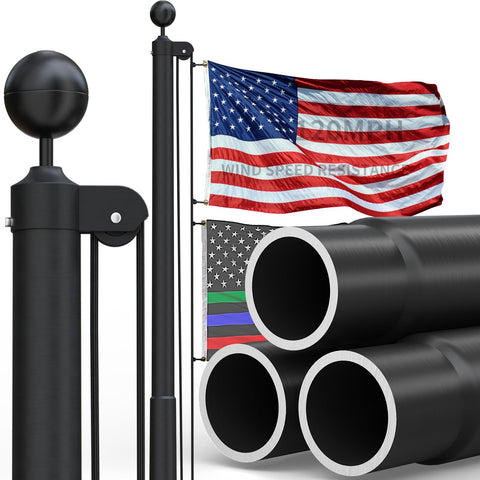 KBLOONG 25ft outdoor flag pole standing tall for a bold home display.