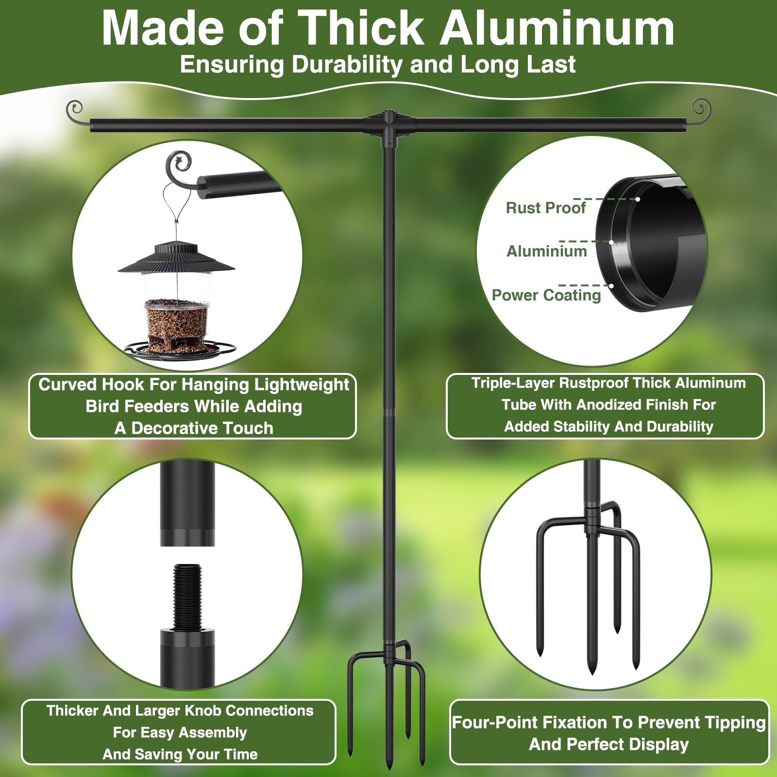 KBLOONG anodized aluminum flag pole resists rust for long-lasting garden decor