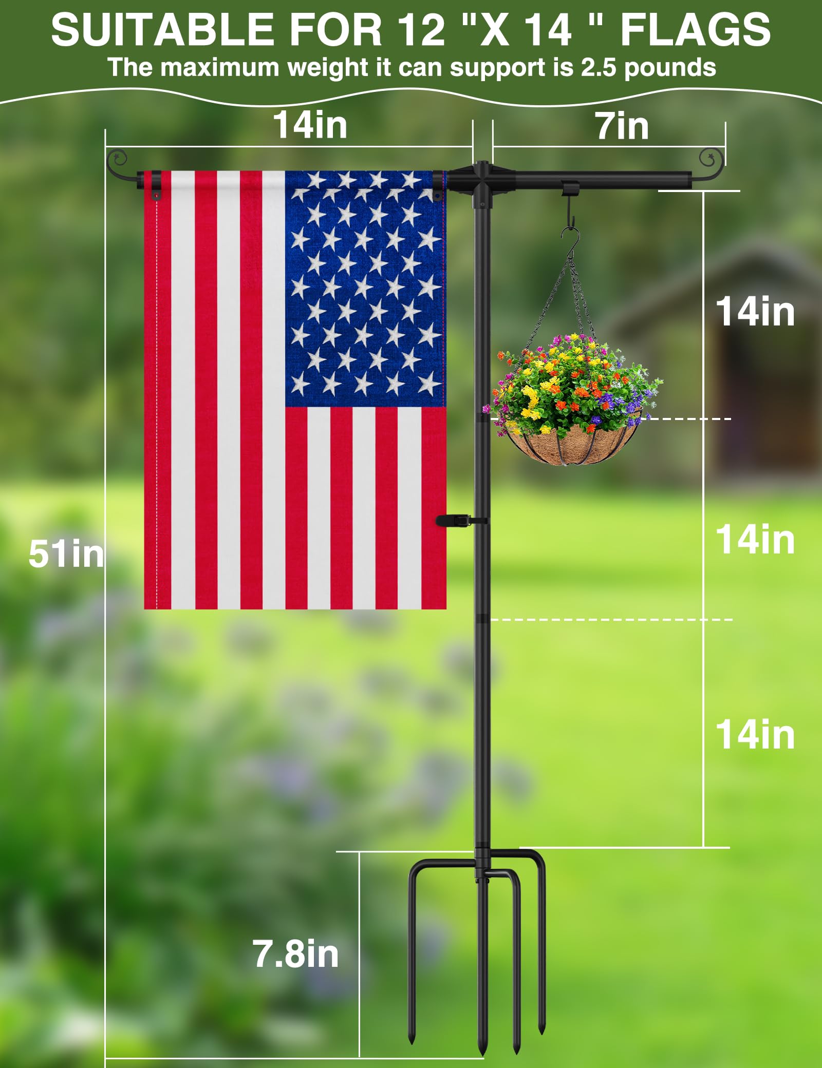 KBLOONG anti-wind clip included to secure flags in breezy weather