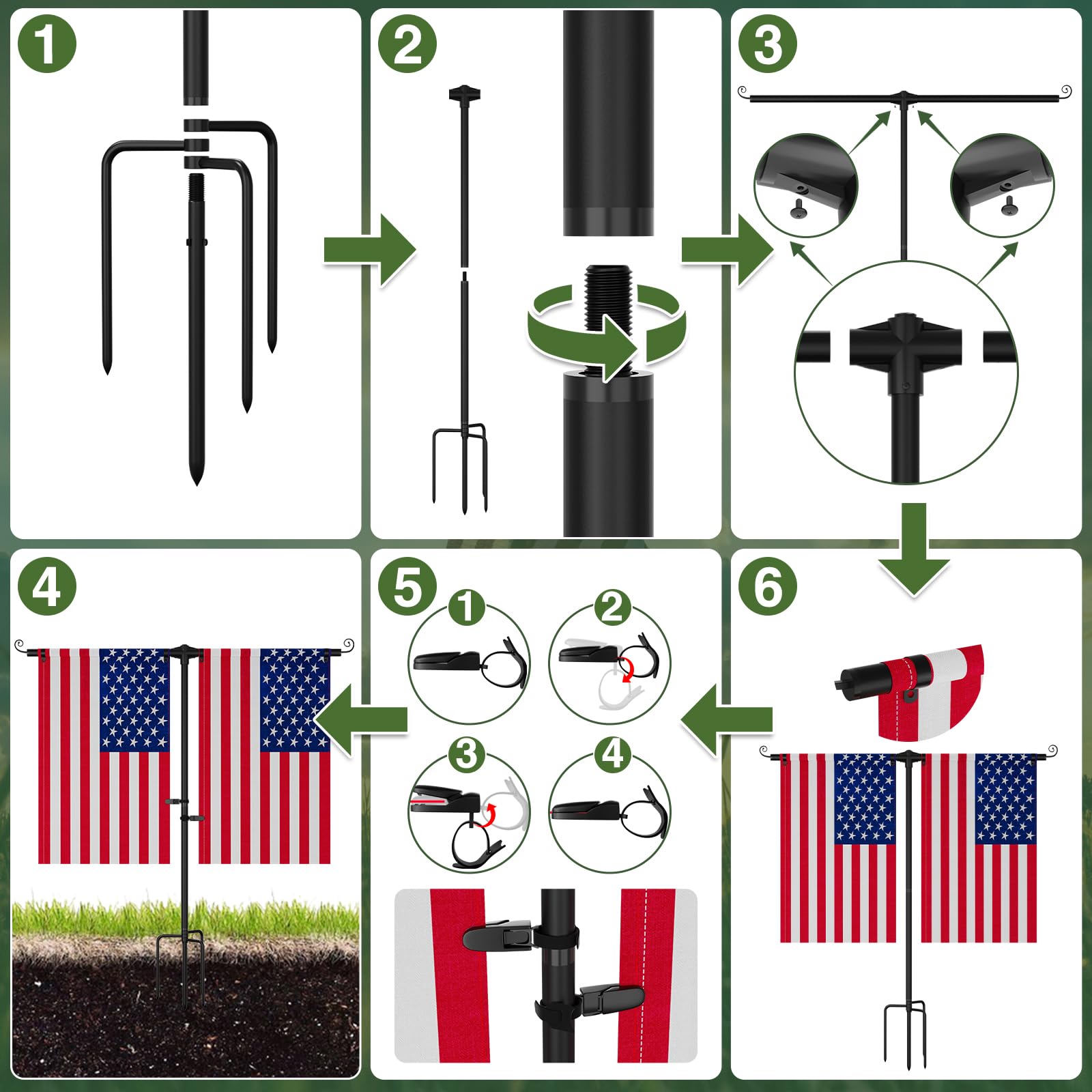 KBLOONG anti-wind clips help keep flags secure on breezy days