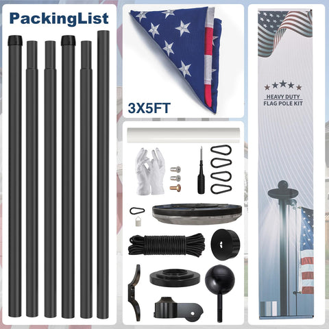 KBLOONG complete flag kit includes anti-theft pulley and gloves