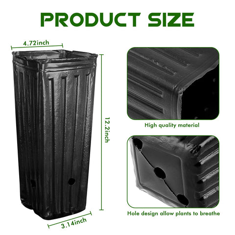 KBOROVER plastic deep nursery pot 9.8 inch tall seedling ideal for indoor outdoor transplanting.