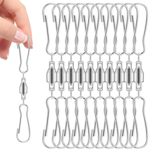 KBPNO 10Pcs Swivel Hooks for wind spinners, sturdy and versatile for outdoor displays.