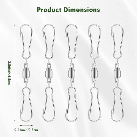 KBPNO 360-degree rotating swivel hook enables easy wind chime setup.