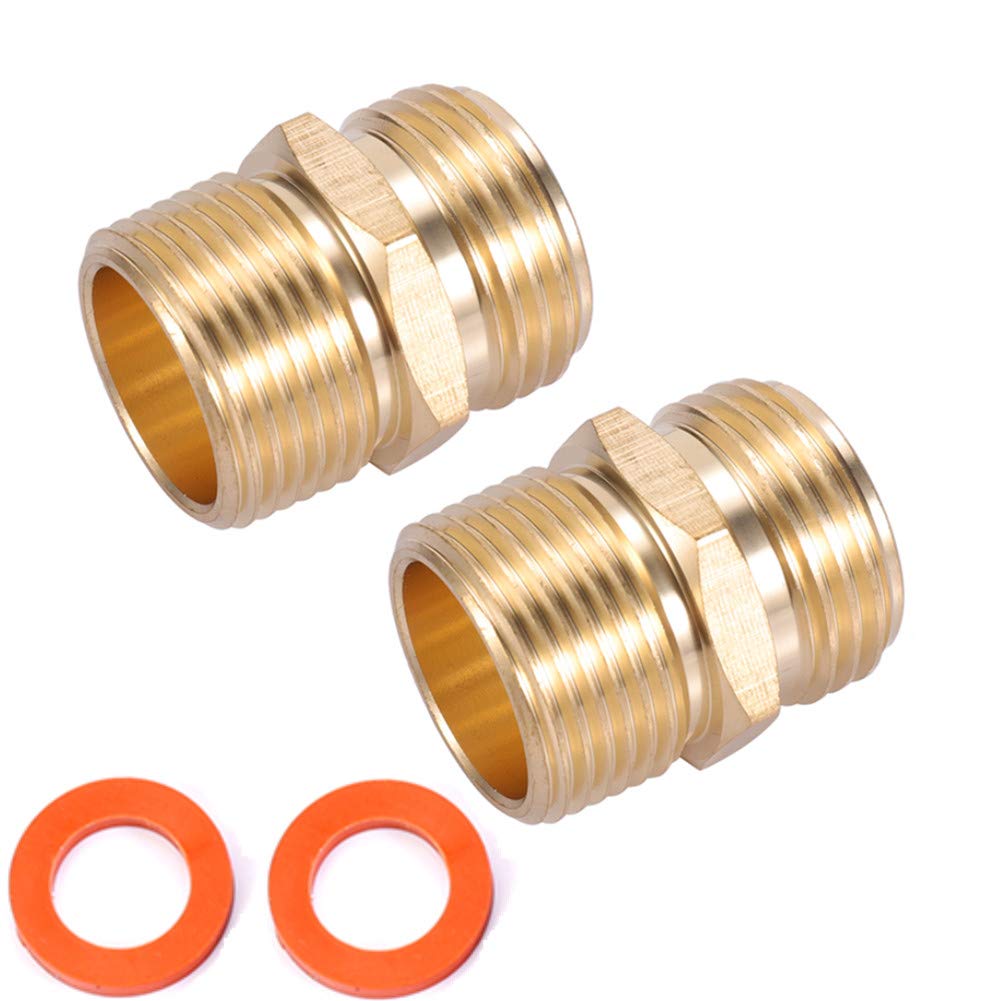 Kbrotech brass hose adapter 3/4 GHT to 3/4 NPT for leak protection.