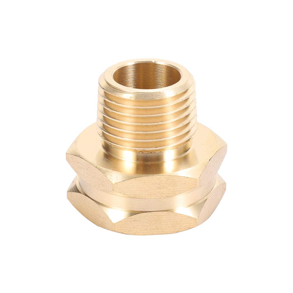 Kbrotech brass adapter in use connects hose to threaded fixtures.