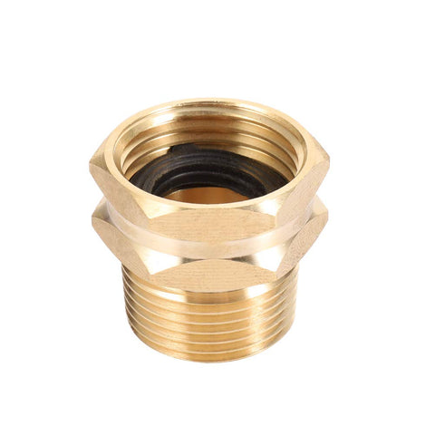 Two-piece brass kit enabling quick GHT to NPT conversions for hoses and pipes