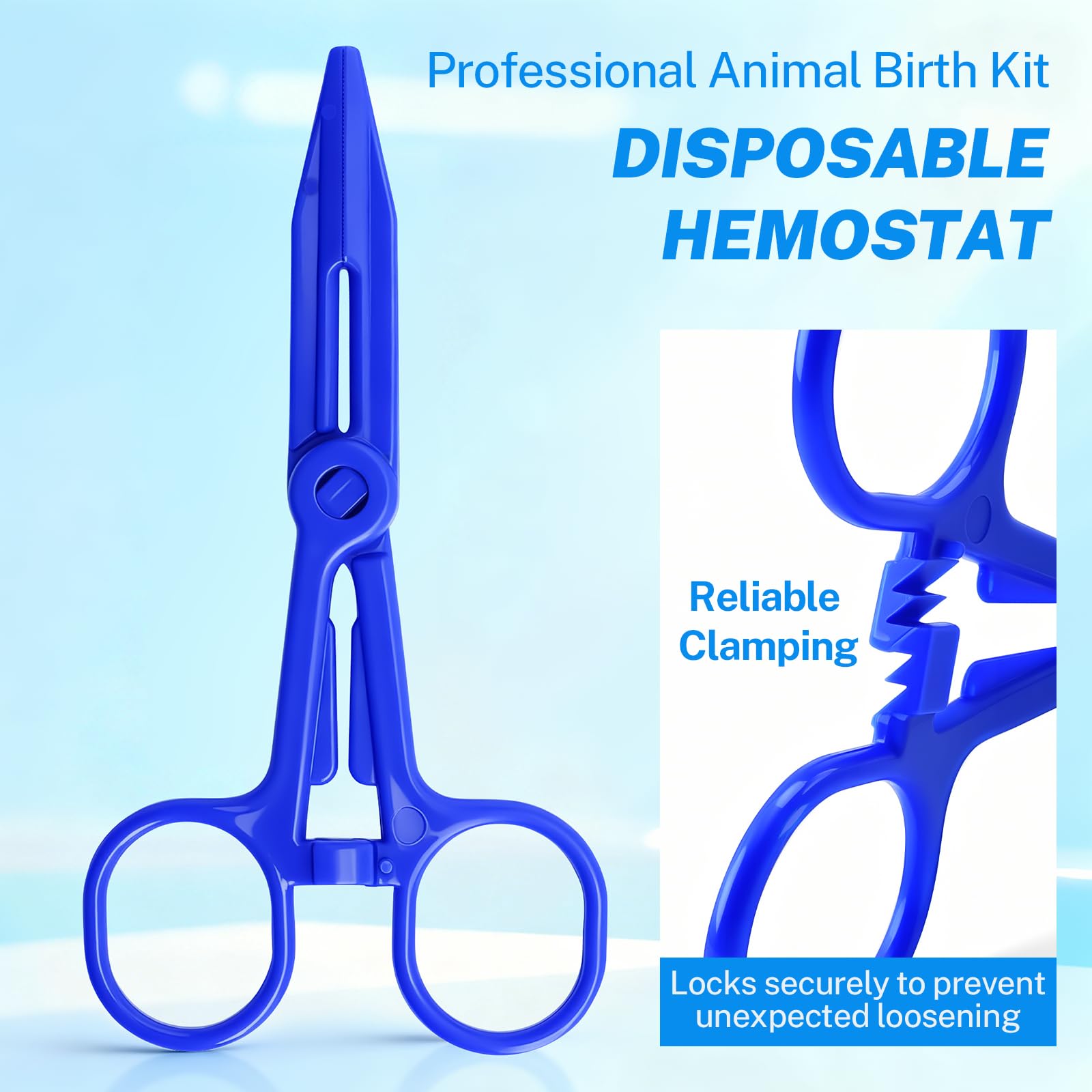 KBVASOTZ disposable locking hemostat ensures a secure grip with snap-lock safety.