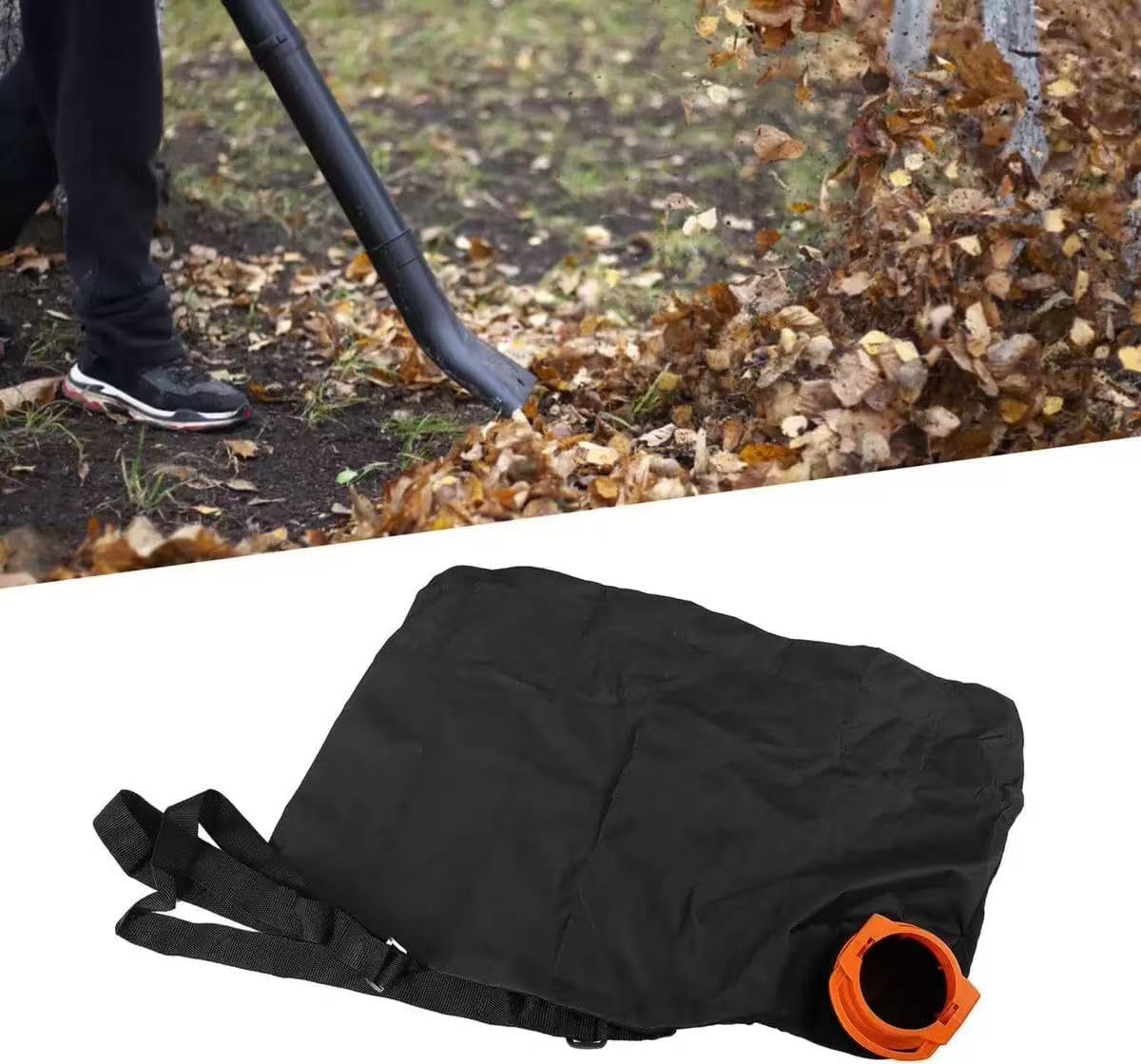KBZ WGBAG500 in-use on Worx vacuums keeps leaves organized.