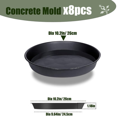 KCASCTIV round paver mold showing 1.18-inch depth for patio accents.