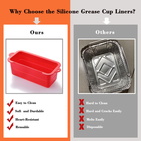 KCKHFA durable reusable grease cup liner reduces waste over time