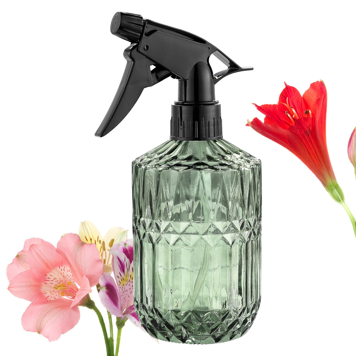 KCKHFA glass plant mister with diamond pattern for elegant indoor watering and gentle mist