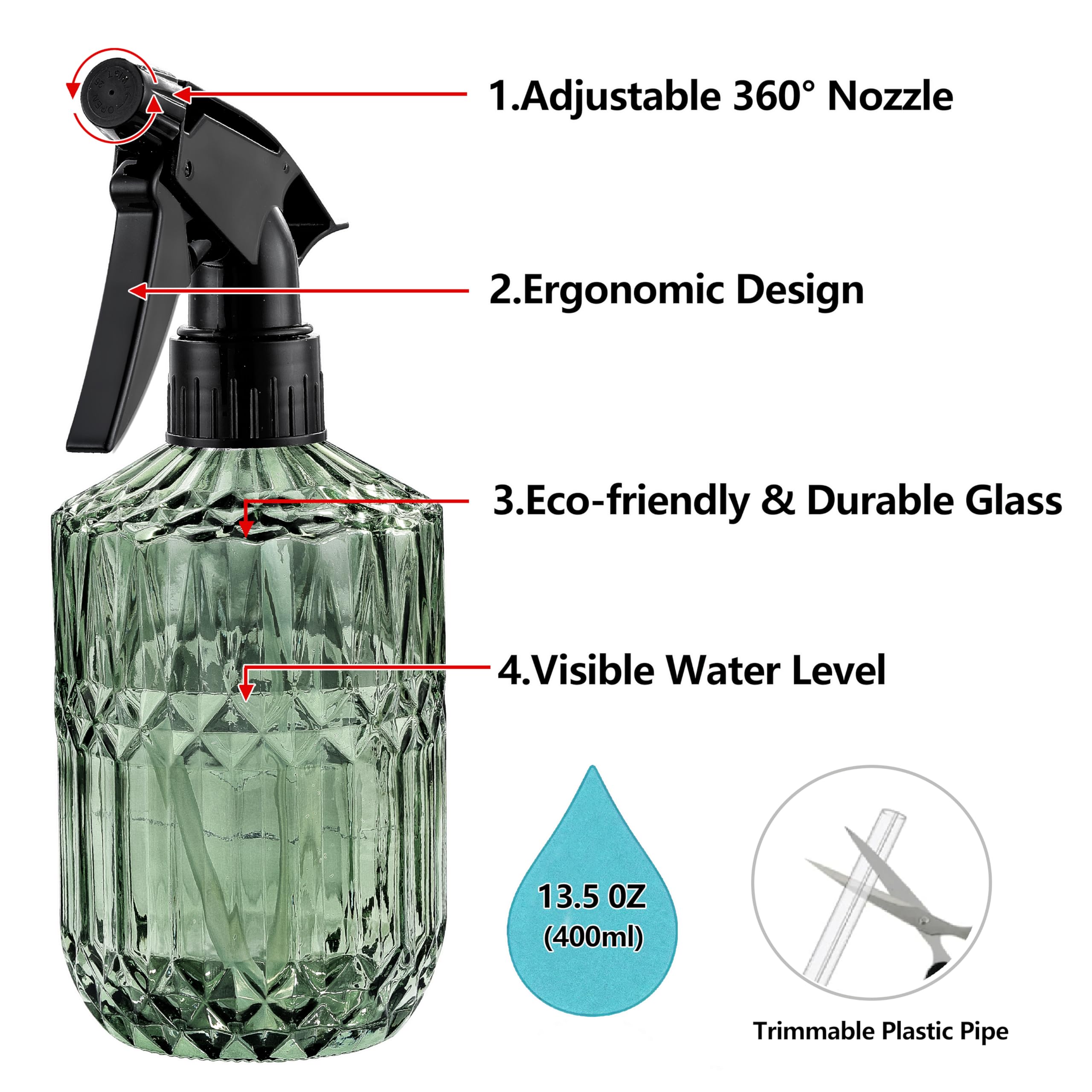 KCKHFA mister with ergonomic pump trigger for comfortable spraying