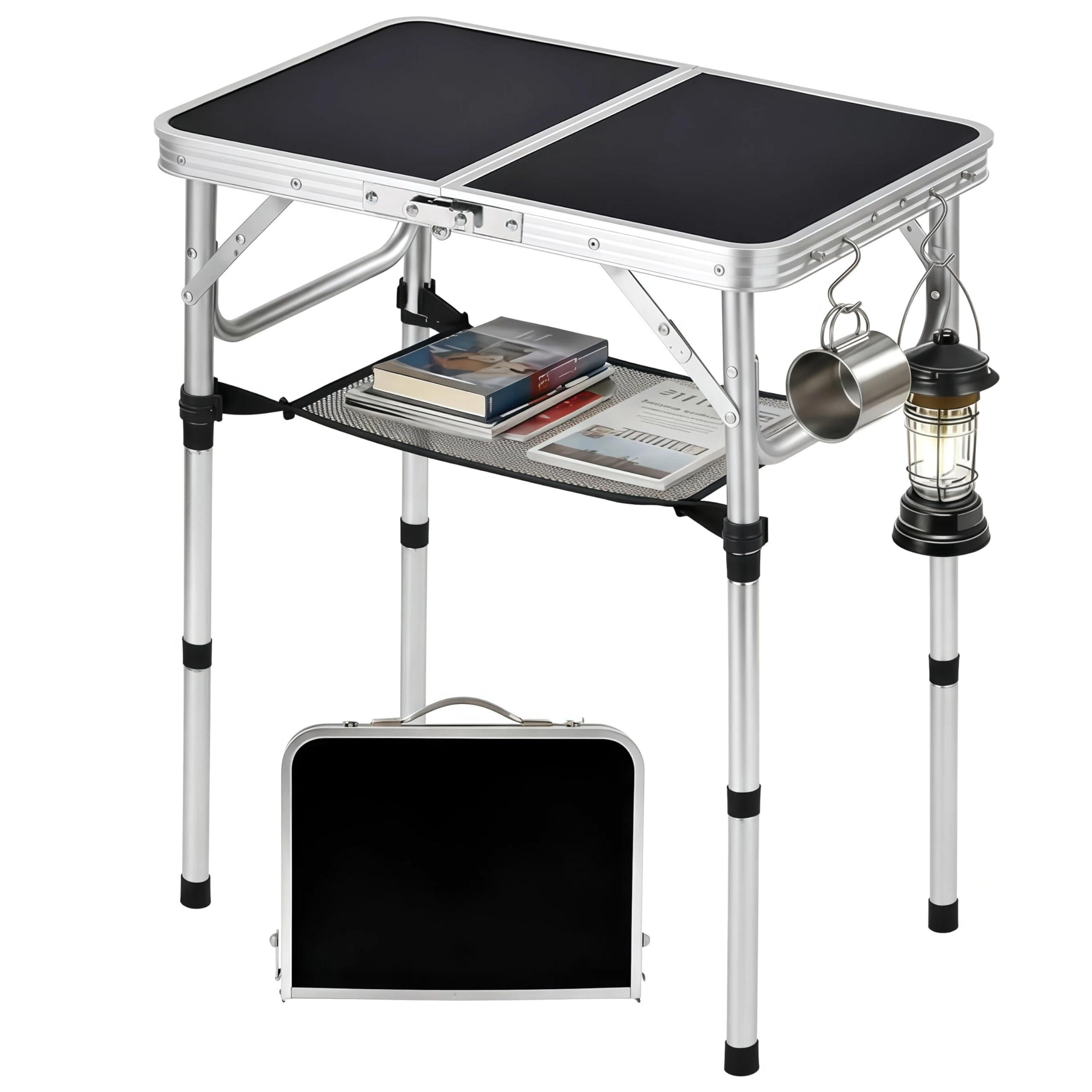 Kcmploro folding picnic table with adjustable heights for versatile outdoor use.
