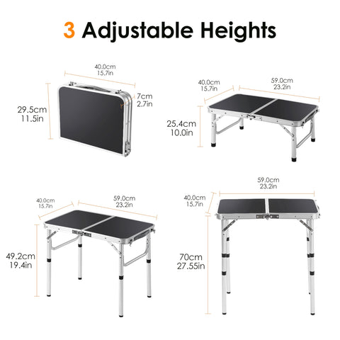 Kcmploro folding picnic table aluminum frame provides sturdy support.