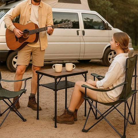 Kcmploro folding picnic table folded compact for easy transport