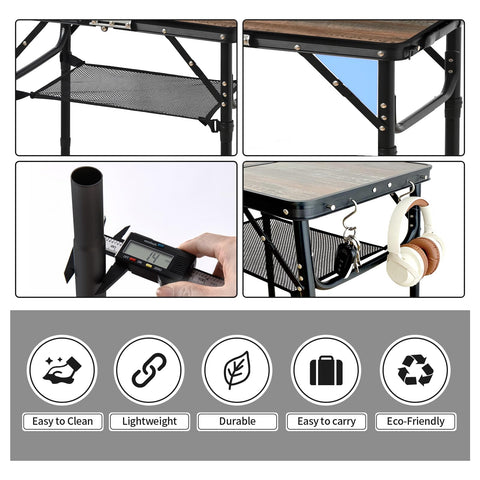 Kcmploro folding picnic table ready for indoor use as a compact workspace